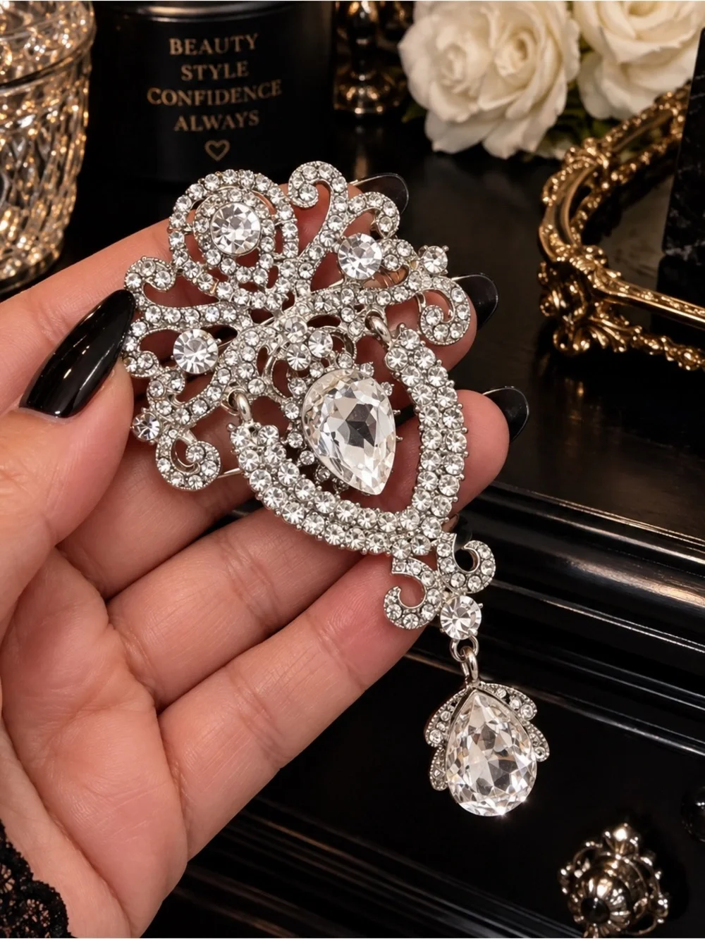 Eleanor ShuMark Elegant Crystal Statement Brooch NWT